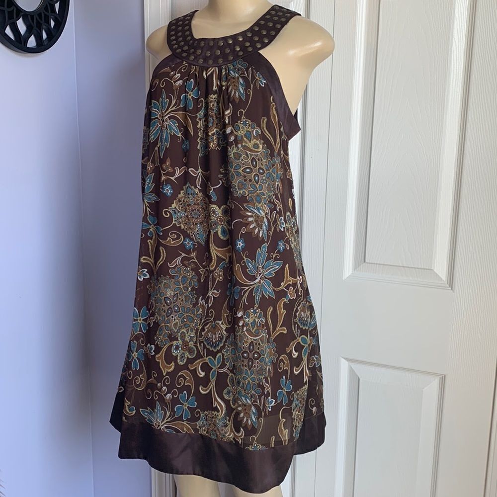 Fashion Sleeveless silky Paisley Party Dress Cute!